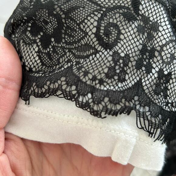 Loft Women Black Lace Sleeveless Tank Top Whimsigoth Lingerie Medium Petite - Picture 2 of 6